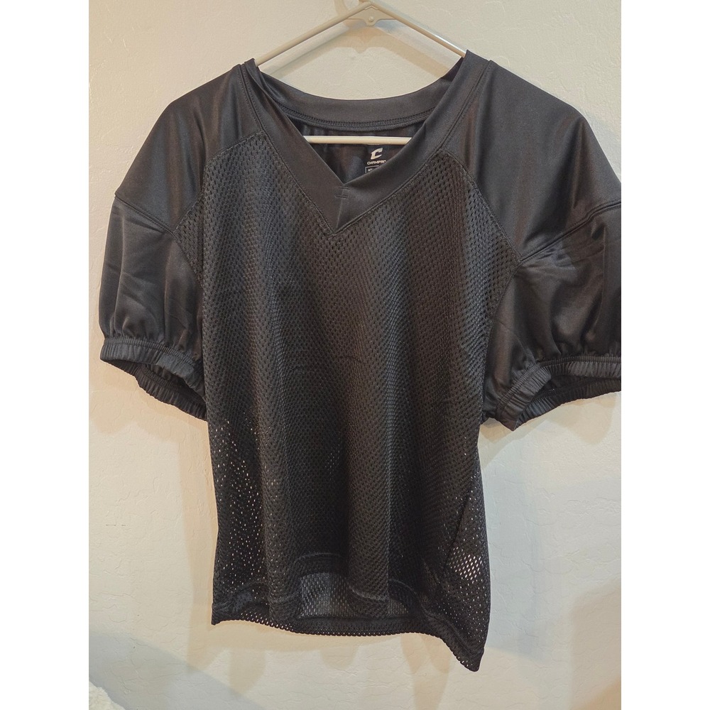 Champro Black Mesh Football Practice Jersey Adult Medium V-Neck Athletic Shirt